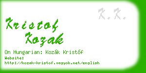 kristof kozak business card