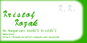 kristof kozak business card